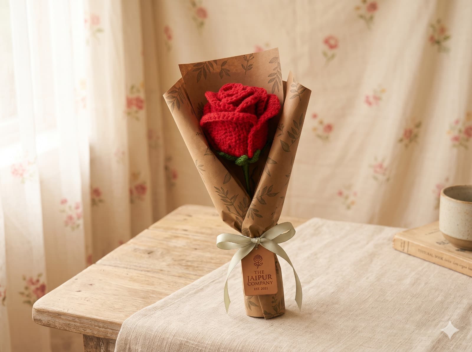 Handcrafted Single Rose Bouquet - View 1